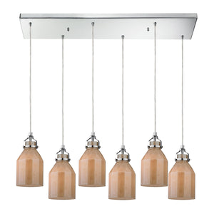 Danica 30'' Wide 6-Light Pendant - Polished Chrome and Cream Champagne Glass 46029/6RC Elk Lighting