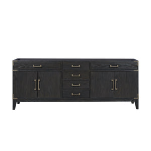English Elm Black Oak Double Bath Vanity - Elegant 84" Storage Solution With Soft-Close Drawers & Classic Charm B2731P260973