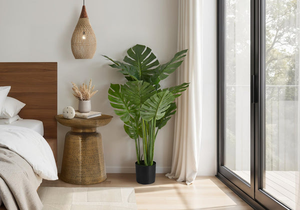 English Elm Artificial Monstera Tree, 45" Tall Faux Plant With Real Touch Leaves, Perfect For Home Decor & Offices B2710P220024
