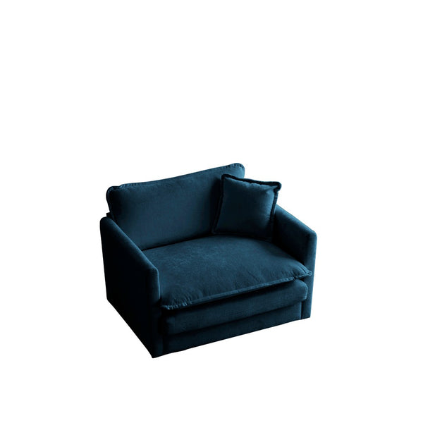 English Elm Comfy Deep Seat Chenille Armchair with Foam Cushion for Cozy Living Room Reading W714S01574