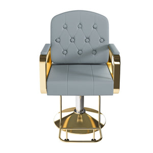 English Elm Hydraulic Salon Chair with Foot Pump Swivel Base Pu Leather Seat for Barber Tattoo Spa Blue W2700P410953