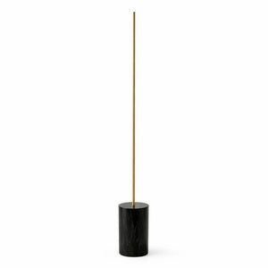 English Elm Prism Brassed Gold Led Floor Lamp with Faux Marble Base for Living Room Corners B183P230981
