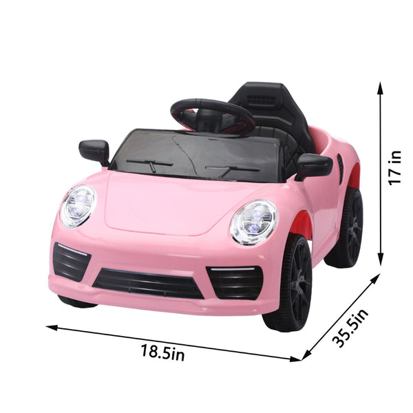 English Elm Ride on Electric Sports Car for Kids 12v Dual Motor with Remote Swing and Led Lights Pink W1760P358675