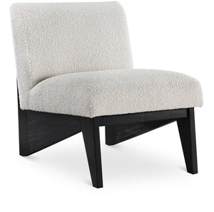 Chapman Cream Boucle Fabric Accent Chair 460Black Meridian Furniture