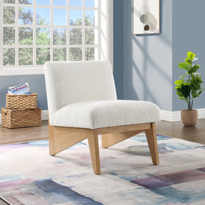 Chapman Cream Boucle Fabric Accent Chair 460Natural Meridian Furniture
