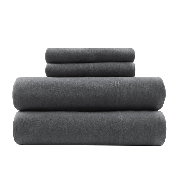 JLA Home Intelligent Design - All Season Sheet Set: Jersey Knit Cotton Blend, Breathable All-Season Comfort, Fits Mattresses to 16" ID20-692