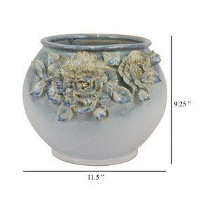English Elm Lyna Glossy Ceramic Planter Set Speckled Glaze Rounded Form for Indoor Shelves B056P416956