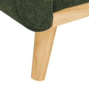 English Elm 67.7" Tufted Button Mid-century Loveseat with Splayed Wood Legs for Living Rooms Antique Green B355P428573