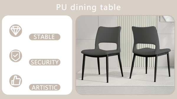 English Elm Modern Minimalist Grey Pu Leather Dining Chairs Set Of 2 – Stylish, Ergonomic, Durable For Any Space W1727P251123