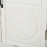 Christopher Knight Home® - Noble House - Alana Farmhouse Distressed Firwood Cabinet with Carved Panels, White and Brown