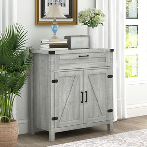 English Elm Homcom Modern Farmhouse Sideboard Buffet Cabinet With Storage Drawer & Barn Doors For Versatile Style W2225P229533