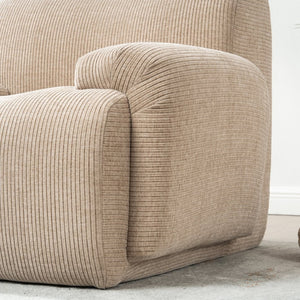 English Elm 42" Wide Chenille Stripe Accent Chair Deep Seat Foam Lounge for Bedroom or Apartment Taupe W3118P453257