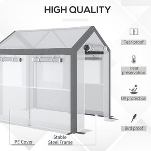 English Elm Outsunny Walk-in Garden Greenhouse Steel Frame Uv Cover 18 Shelf Ventilated Growing Space W2225P229112
