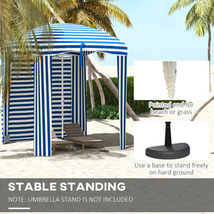 English Elm Outsunny 5.9' X 5.9' Portable Beach Umbrella Cabana With Uv Protection, Vents, Sandbags & Carry Bag W2225P174271-GIGA