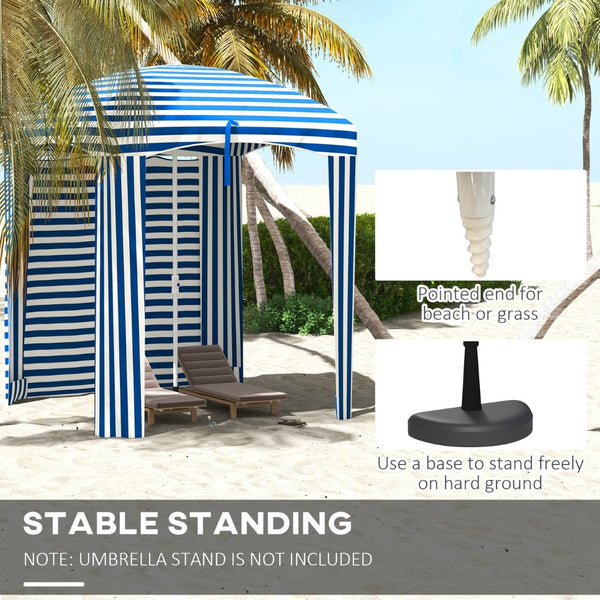 English Elm Outsunny 5.9' X 5.9' Portable Beach Umbrella Cabana With Uv Protection, Vents, Sandbags & Carry Bag W2225P174271-GIGA