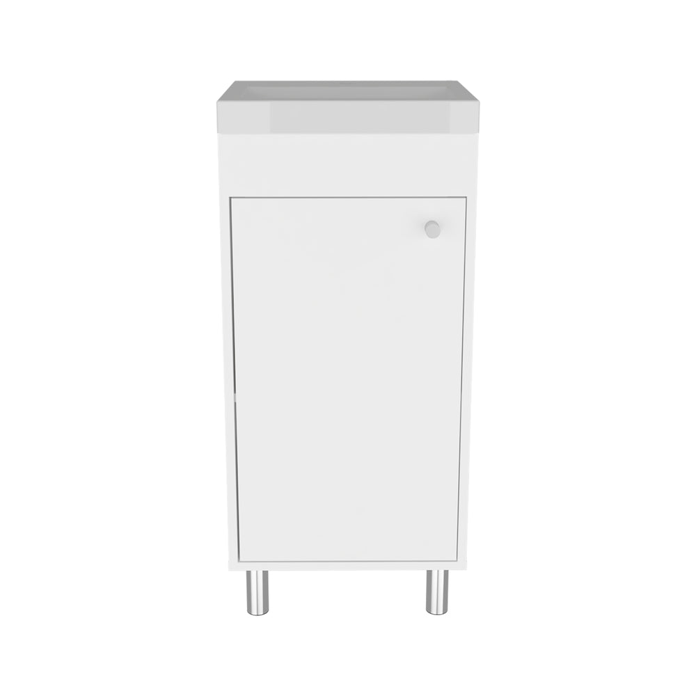 English Elm Rivera Freestandin 84cm White Bathroom Vanity Cabinet with Single Door, Open Shelf, MDF Modern Design B070P337049