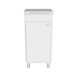 English Elm Rivera Freestandin 84cm White Bathroom Vanity Cabinet with Single Door, Open Shelf, MDF Modern Design B070P337049