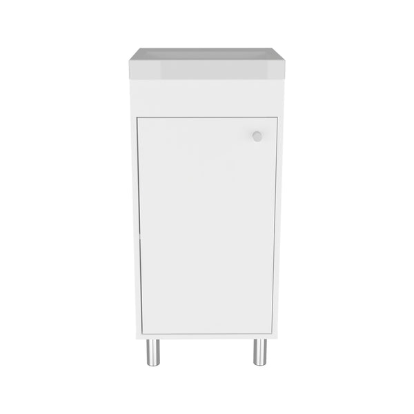 English Elm Rivera Freestandin 84cm White Bathroom Vanity Cabinet with Single Door, Open Shelf, MDF Modern Design B070P337049