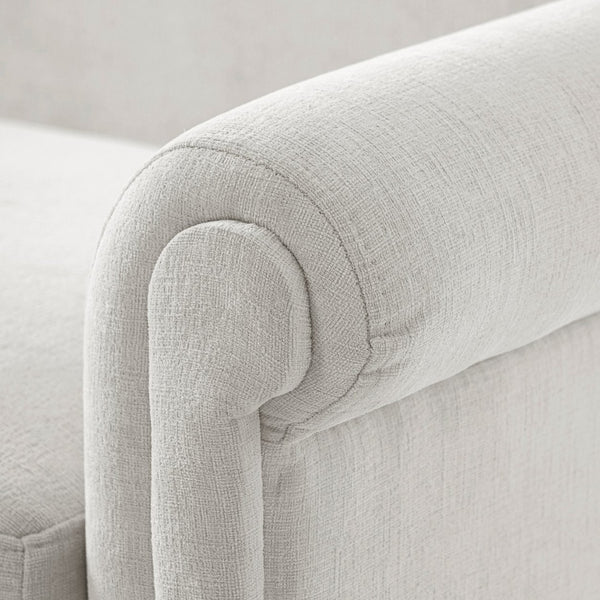 English Elm Modern Chenille Loveseat with Rolled Arms Pocket Spring Cushions and Rubberwood Legs N763P362173R