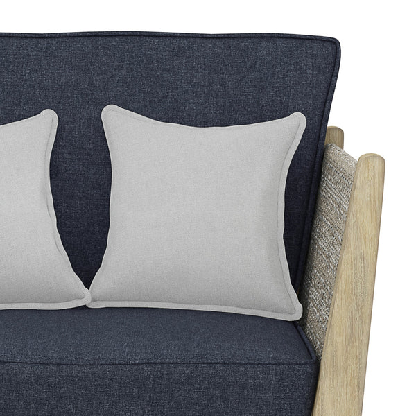 English Elm Cayman Outdoor Conversation Chair Slate Grey — Handcrafted Acacia & Rope, Water-Resistant Cushions, Modern Comfort B136P159362