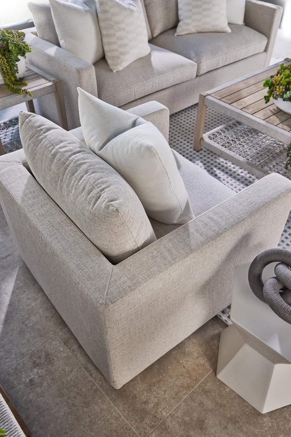 Essentials for Living Bento Nano-sealed Concrete Accent Table Hourglass Design for Indoor Outdoor Use 4610.IVO