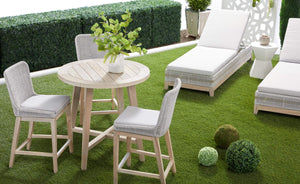Essentials for Living Bento Nano-sealed Concrete Accent Table Hourglass Design for Indoor Outdoor Use 4610.IVO