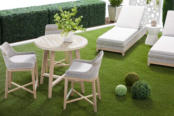 Essentials for Living Bento Nano-sealed Concrete Accent Table Hourglass Design for Indoor Outdoor Use 4610.IVO