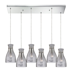 Strata 9'' Wide 6-Light Rectangular Pendant - Polished Chrome 46107/6RC Elk Lighting