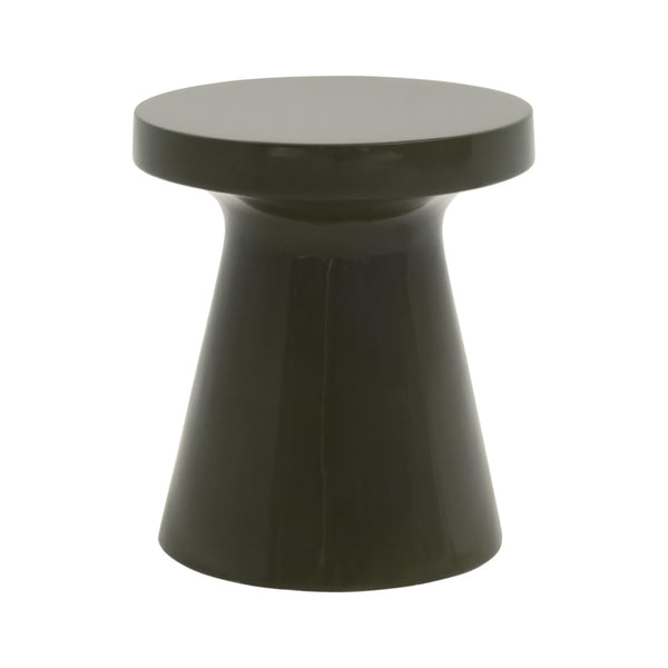Essentials for Living Tack Concrete Accent Table Olive Polished Sculptural Round Top for Indoor Outdoor 4611.OLV