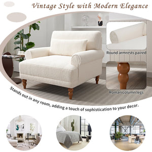 English Elm Mirod Oversized Polyester Accent Chair with Column Legs and Ergonomic Lumbar Support N760S0000028W