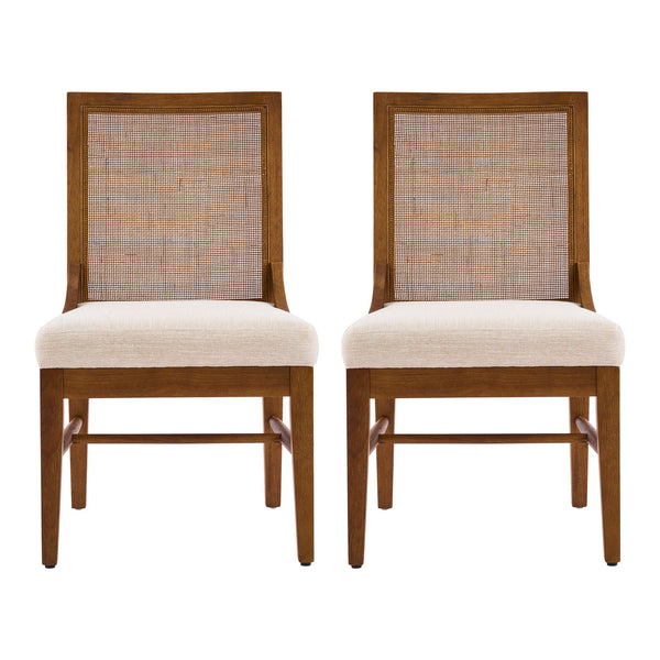 English Elm Christopher Knight Home® - Upholstered Dining Chairs Set Of 2 - Cane Back With Plush Cushion & Walnut Wood Legs For Elegance N768P367152W