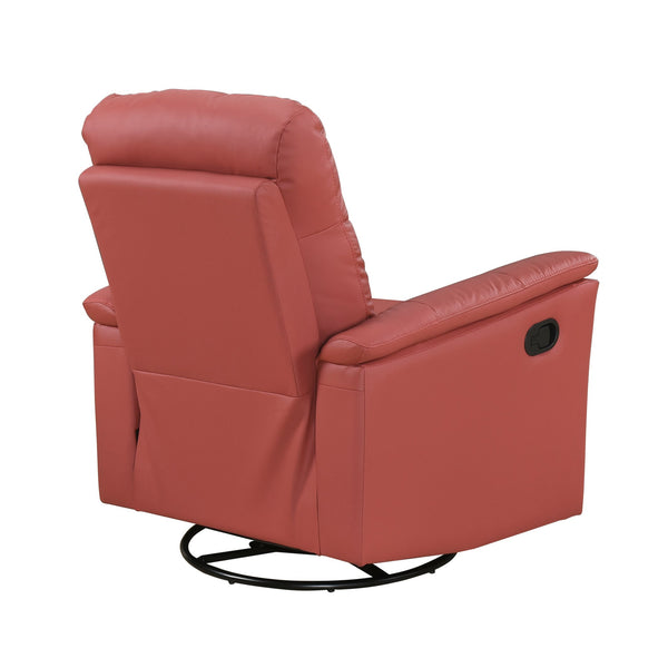 English Elm Red Swivel Glider Recliner 100% Top Grain Leather Match, 360° Swivel, Plush Padded Comfort Seat B011P329289