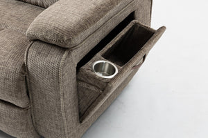 English Elm Oversized Power Lift Recliner Chair with Massage Heating and Usb Charging for Living Room Taupe W547S00072