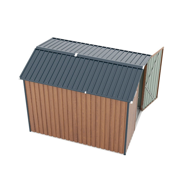 English Elm 6x8ft Outdoor Steel Storage Shed Lockable Vented Galvanized Metal Garden Backyard Tool Unit Yellow W1598P361332