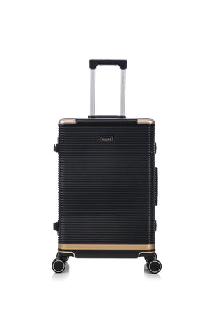 English Elm Luggage Set 3 Piece Polycarbonate Aluminum Frame Hard Shell Travel Suitcases with Lock Black T3292P361538
