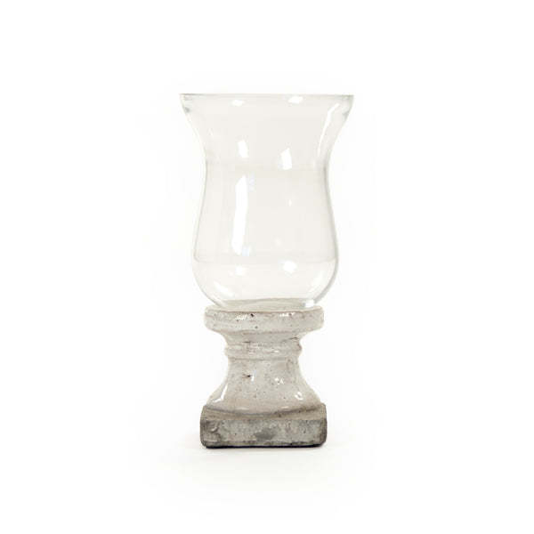 Partially Glazed Off-White Candle Holder (4614S A25A) Zentique