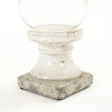 Partially Glazed Off-White Candle Holder (4614S A25A) Zentique