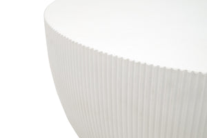 Soleil Fluted Concrete Coffee Table Sculptural Round Design for Indoor Outdoor Living