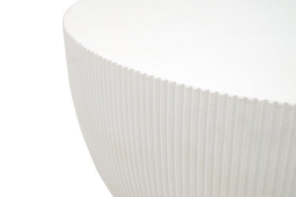 Soleil Fluted Concrete Coffee Table Sculptural Round Design for Indoor Outdoor Living
