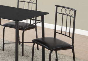 English Elm Dining 5-Piece Dining Set 40" Rectangular — Black Leather-Look Cushioned Chairs, Metal Frame, Modern Elegance B2710P218799