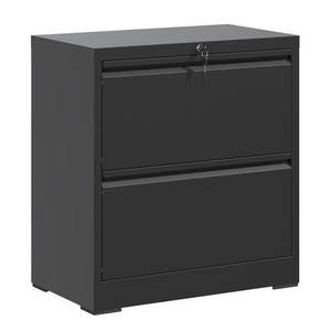 English Elm 2 Drawer Lateral File Cabinet With Lock - Durable Steel Filing Solution For Home Office Organization T2398P272106