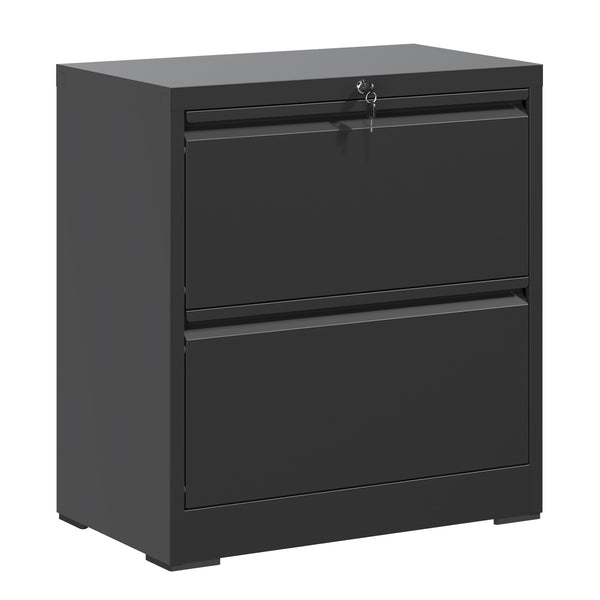 English Elm 2 Drawer Lateral File Cabinet With Lock - Durable Steel Filing Solution For Home Office Organization T2398P272106