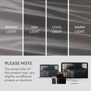 JLA Home 510 Design - 100% Cotton breathable sheet set — OEKO-TEX certified, ultra-soft durable weave for year-round comfort Black AM20-0361