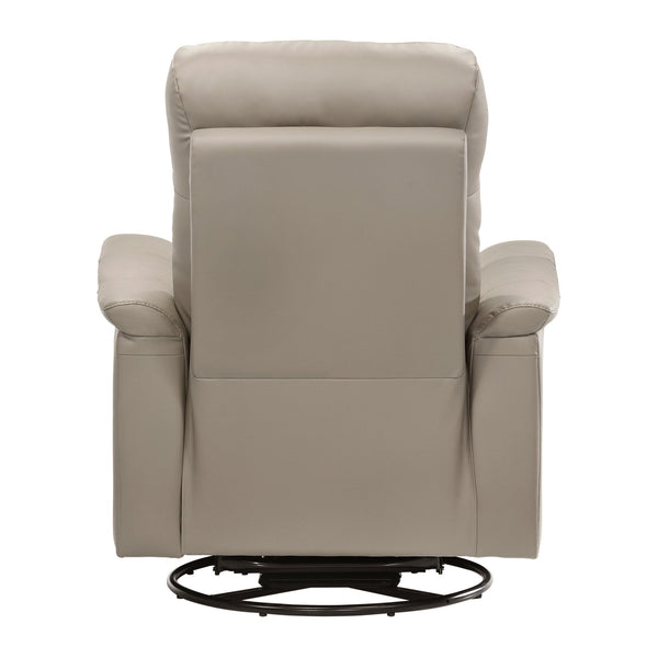 English Elm Latte Top Grain Leather Swivel Glider Recliner Chair - 360° Motion, Manual Pull-Tab Recline, Modern Comfort B011P329278