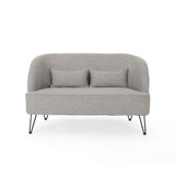 Christopher Knight Home® - Noble House - Nilton Modern Fabric Loveseat with Hairpin Legs