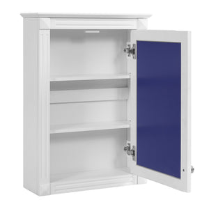 English Elm 20" Medicine Cabinet with Mirror — Space-Saving Wall-Mounted Bathroom Storage with Adjustable Shelf, Modern Carved Design White N710P317680K