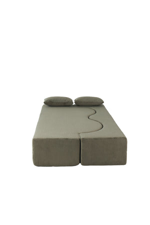 English Elm 2-In-1 Foldable Sofa Bed - Versatile Memory Foam Convertible Couch & Comfy Bed With 2 Pillows W3422P369306