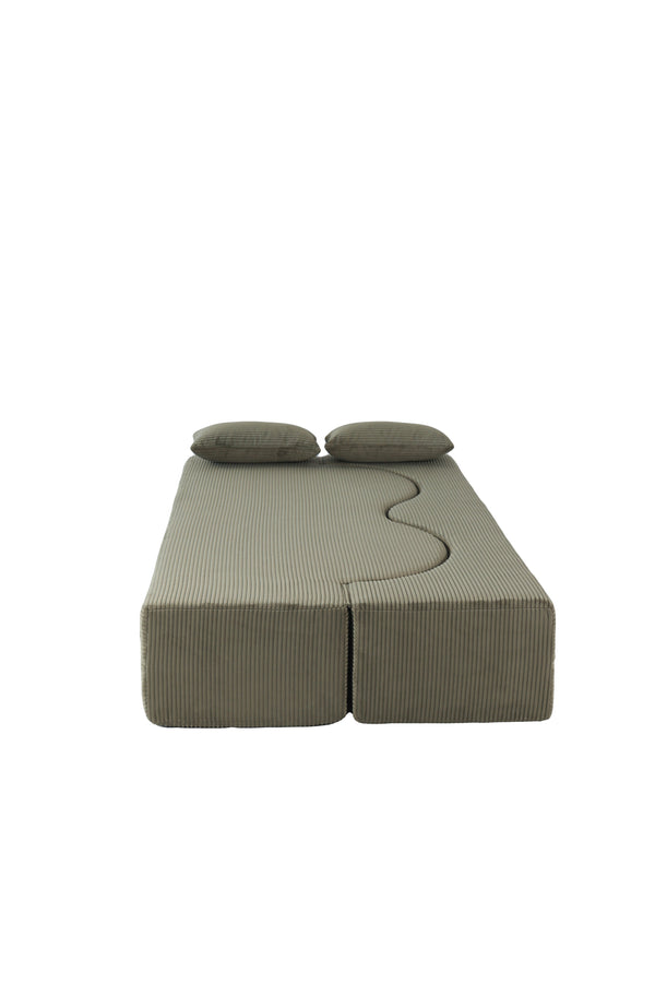 English Elm 2-In-1 Foldable Sofa Bed - Versatile Memory Foam Convertible Couch & Comfy Bed With 2 Pillows W3422P369306