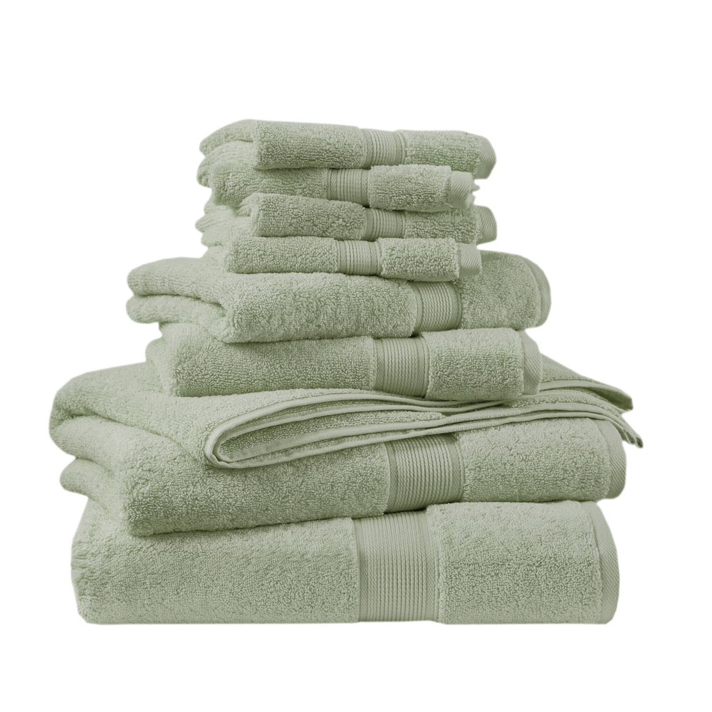 JLA Home Madison Park Signature - Ultra-Soft 100% Cotton Towels | 800 GSM Plush Spa-Quality Set with Antimicrobial Finish, Oeko‑Tex Safe Sage Green MPS73-514