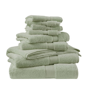 JLA Home Madison Park Signature - Ultra-Soft 100% Cotton Towels | 800 GSM Plush Spa-Quality Set with Antimicrobial Finish, Oeko‑Tex Safe Sage Green MPS73-514